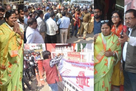 Biggest Exposure of BJP General Secretary Pratima Bhowmik with criminal sting and now she has done by herself on Strike Day by mafia-styled-threatening on strikers